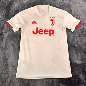 Juventus FC 19/20 Away Soccer/Football Jersey Mens S White Adidas Camo V-Neck